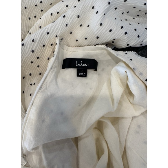 Lulus Wonder Years Ivory Polka Dot‎ Halter Maxi Dress Large - Picture 6 of 6